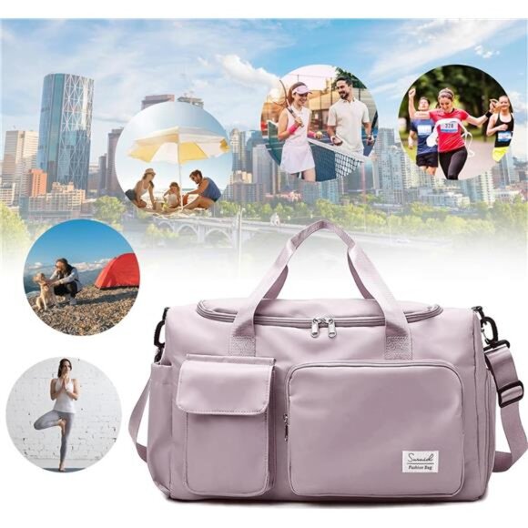 Sports Gym Bag with Shoes Compartment- Pink - Picture 6 of 6